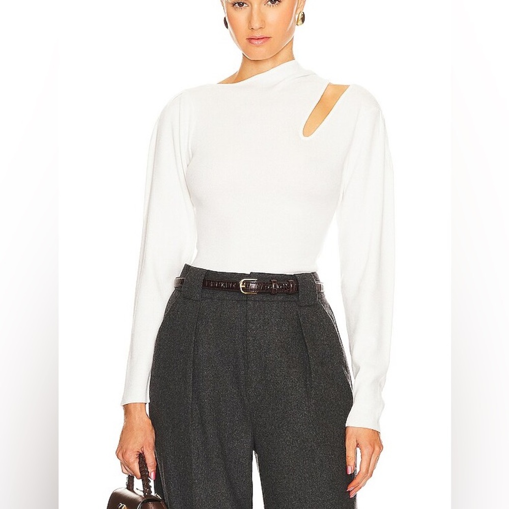 BCBG white Cutout Sweater small